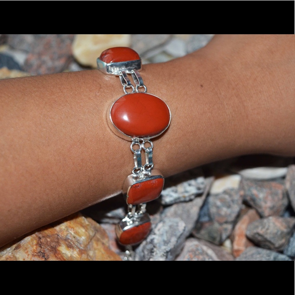 Red Onyx Statement Bracelet